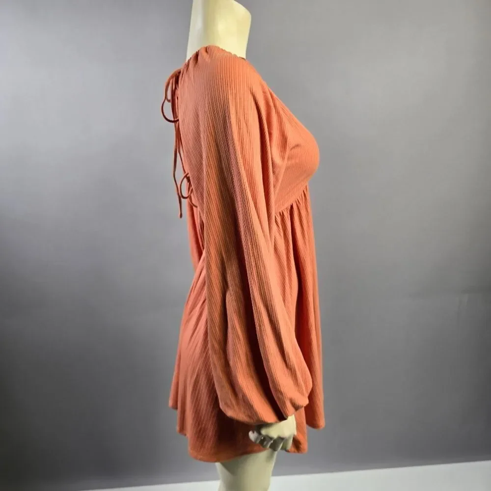 Lovers + Friends Small Terracotta V-Neck Dress R7